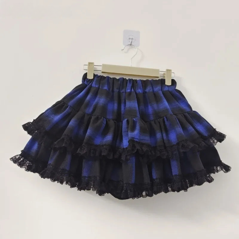 Scene Women's Plaid Lace-Trim Mini Skirt - view 2
