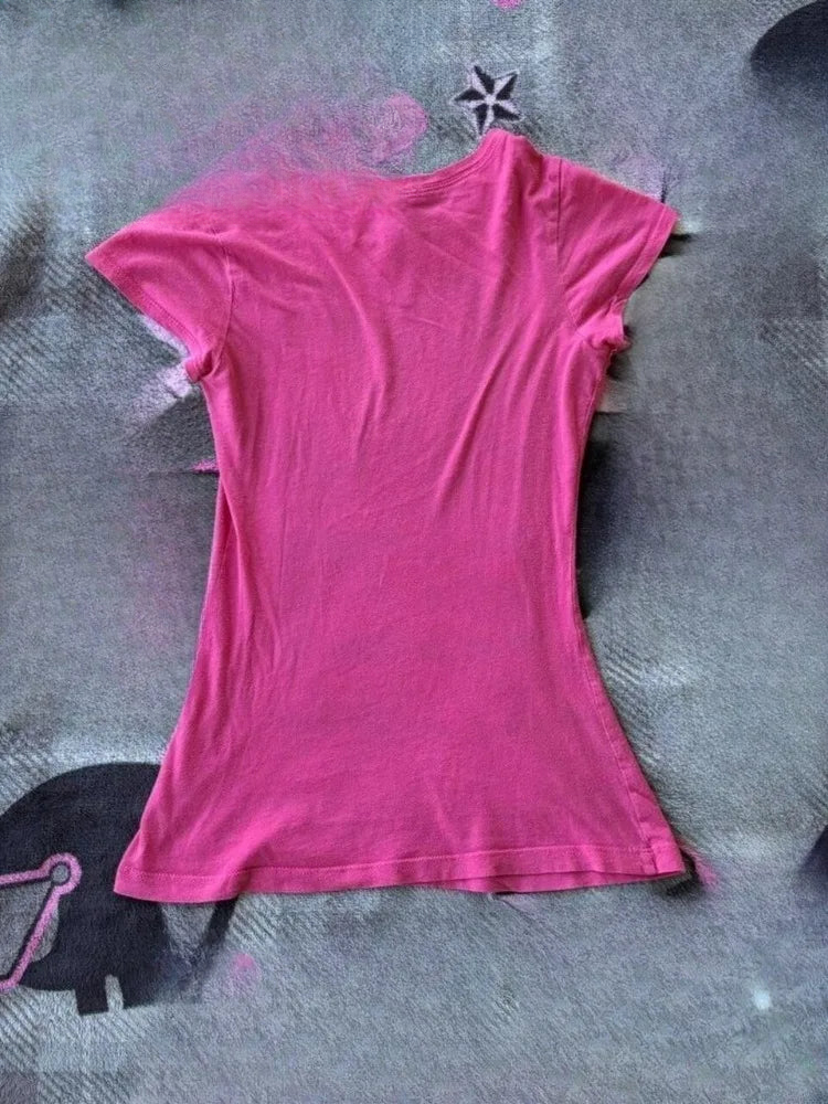 Scene Women's Pink Graphic Cross T-Shirt - view 4