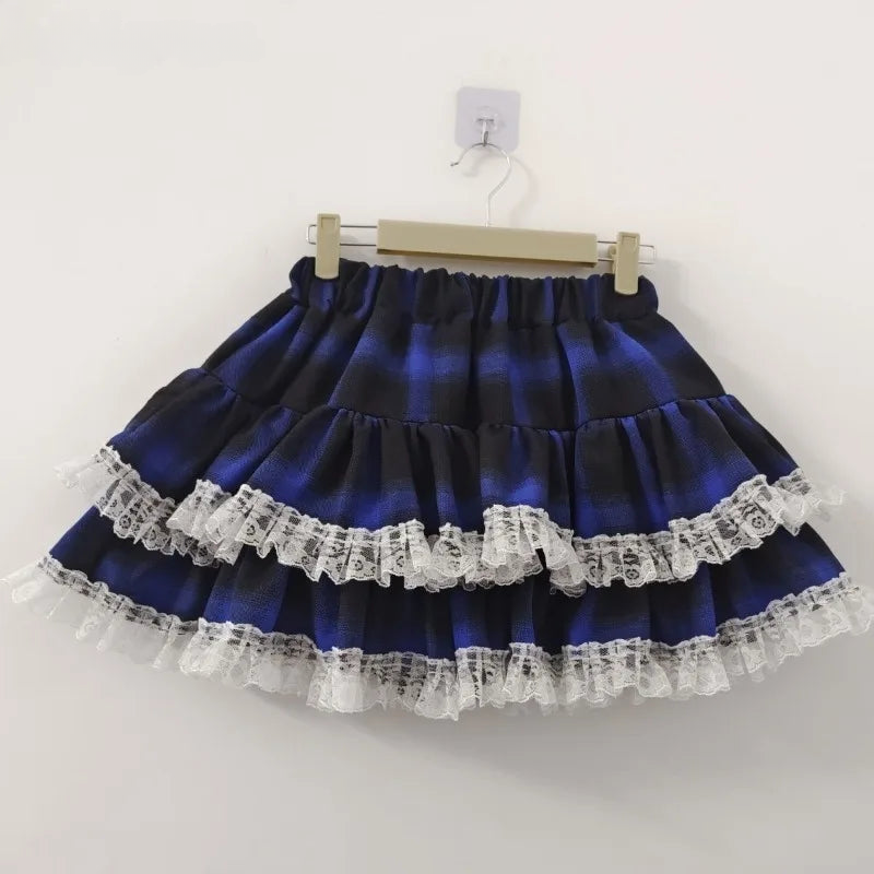 Scene Women's Plaid Lace-Trim Mini Skirt - view 4