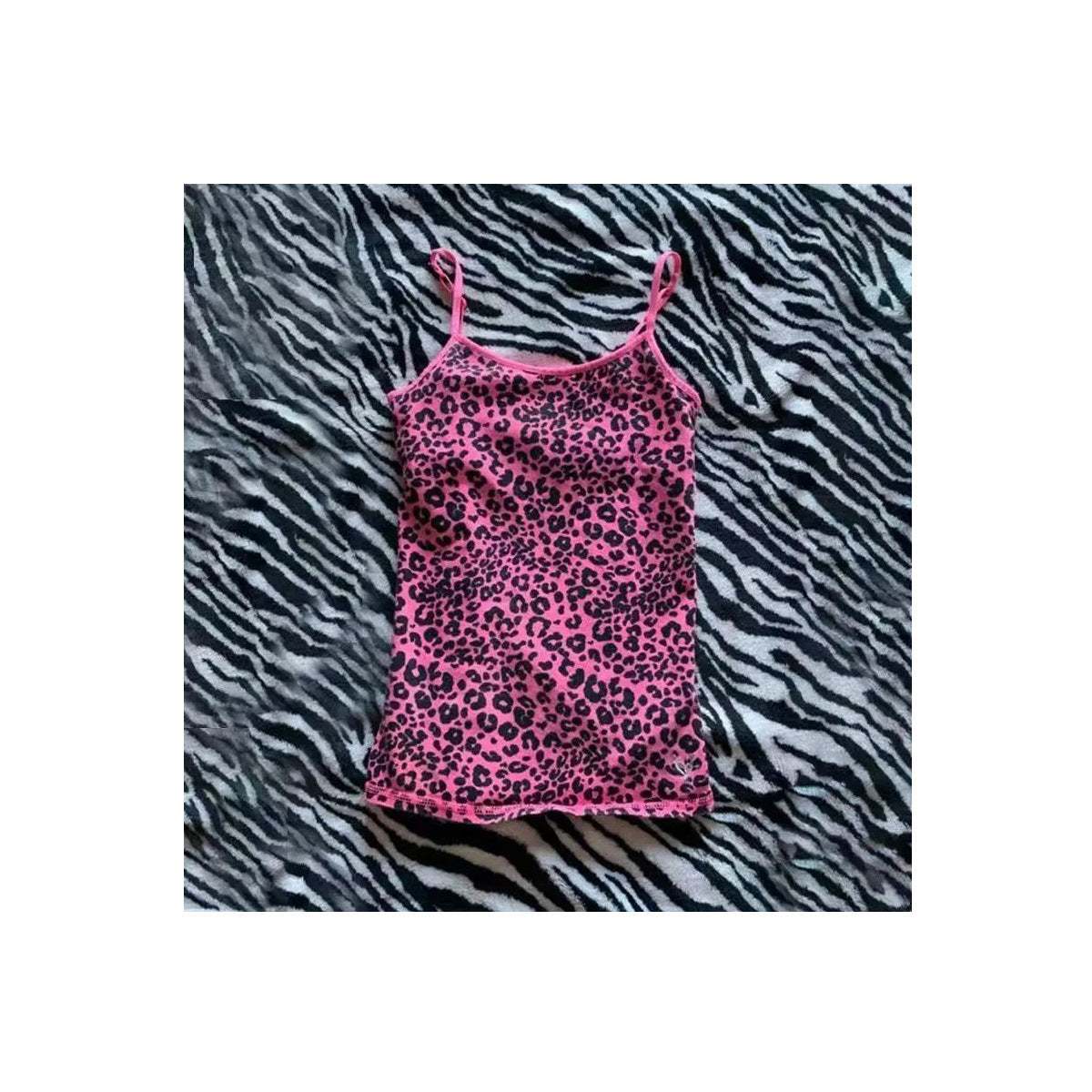Casual Pink Fitted Leopard-Print Camisole