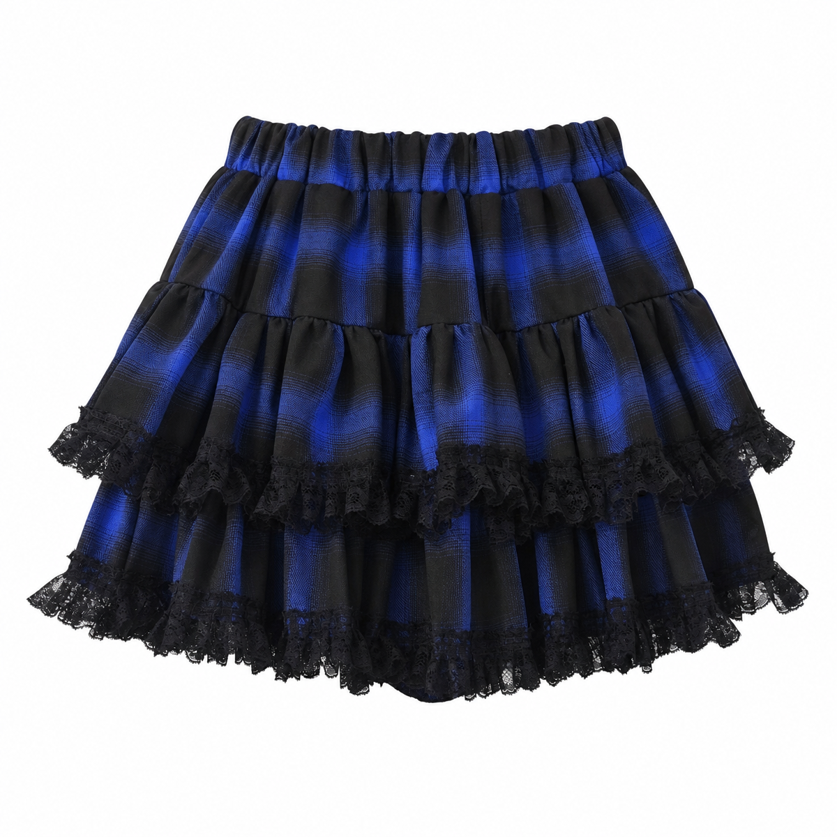 Women's Plaid Lace-Trim Mini Skirt