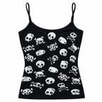 Women's Black Skull Print Camisole Top