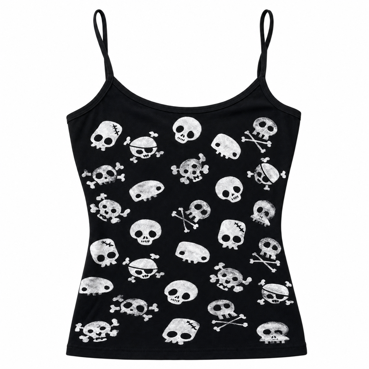 Women's Black Skull Print Camisole Top