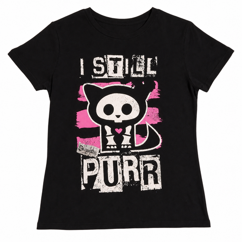 Black Kuromi Graphic Short-Sleeve T-Shirt