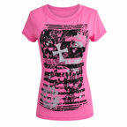 Women's Pink Graphic Cross T-Shirt