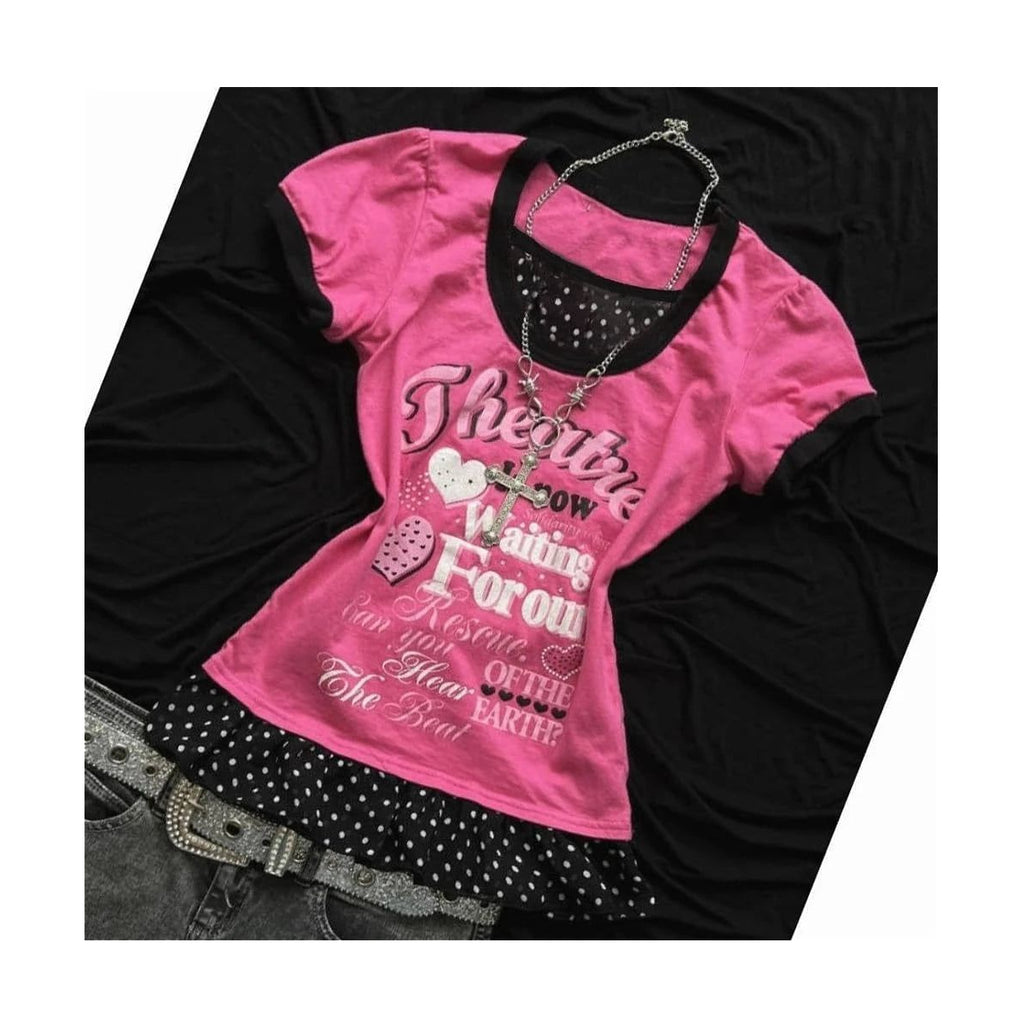 Women's Geometric Polyester T-Shirt — product view