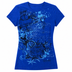Blue Floral Graphic Short-Sleeve T-Shirt