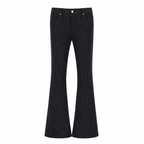 Women’s Black Pinstripe Low-Rise Bootcut Jeans