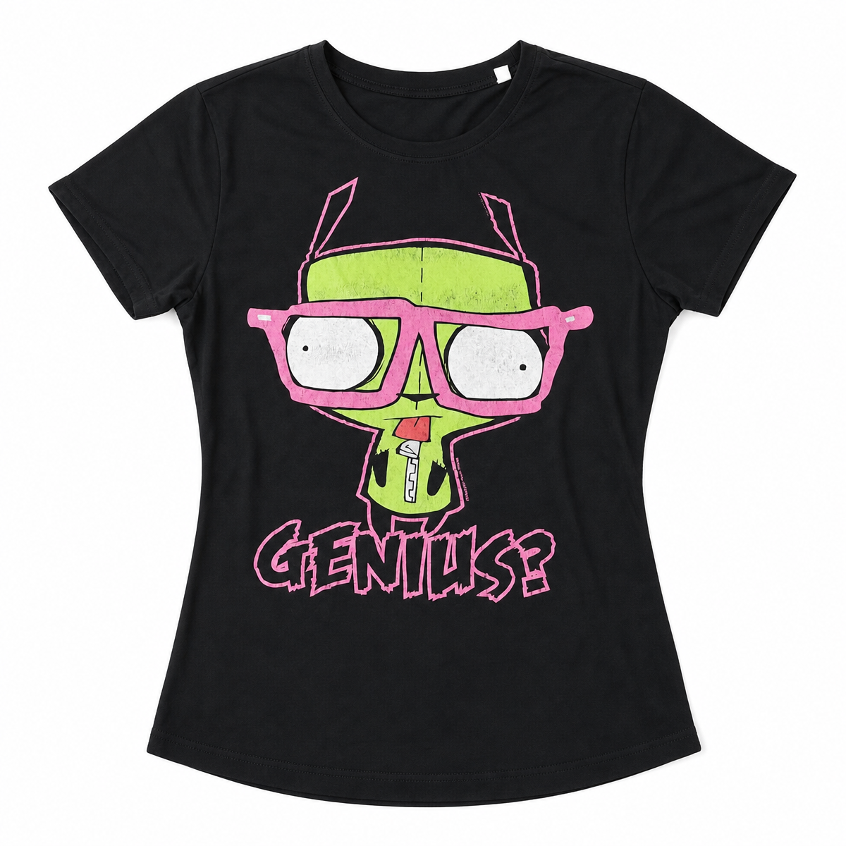 Women's Black Graphic T-Shirt with Character Print