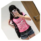 Women's Geometric Polyester T-Shirt — product view