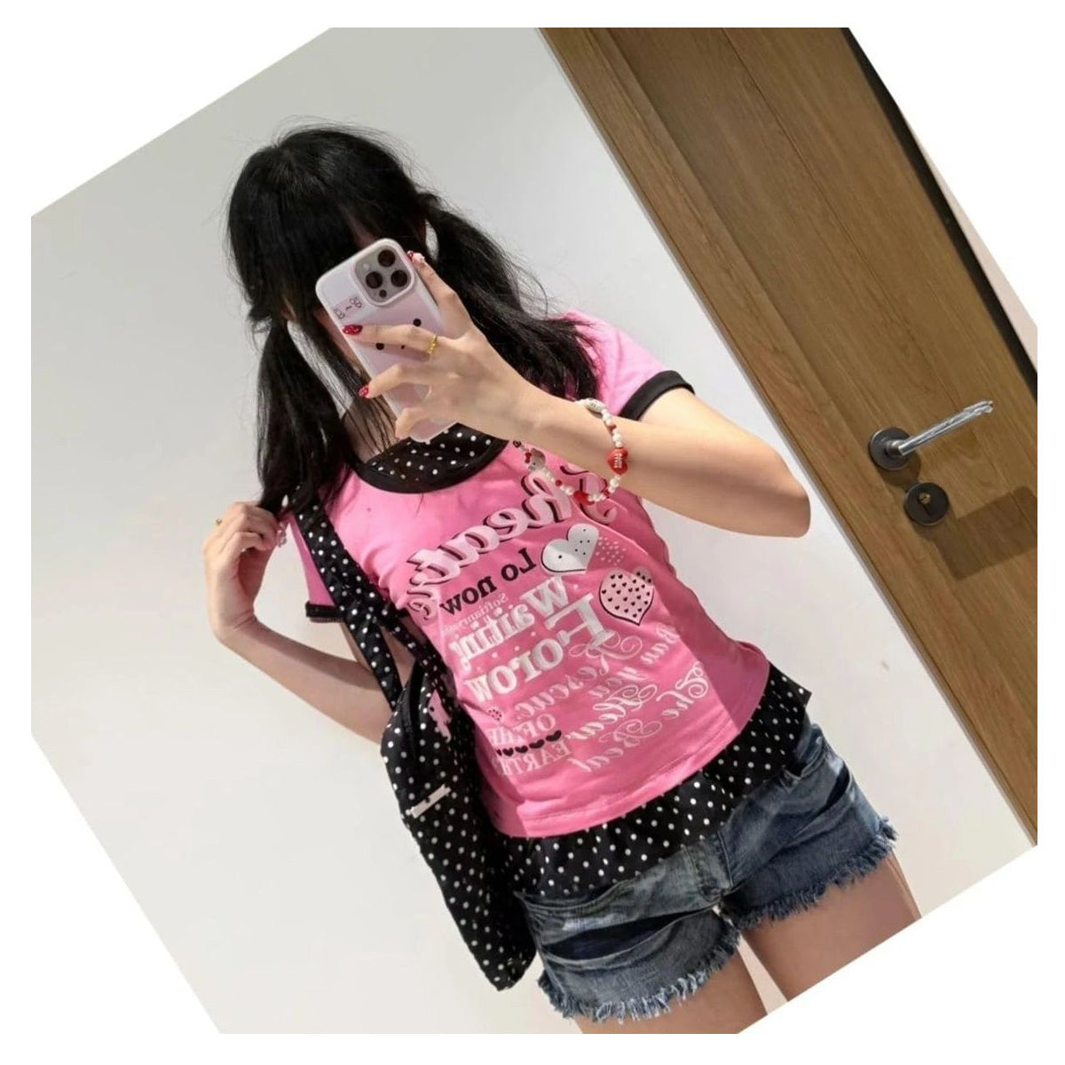 Women's Geometric Polyester T-Shirt — product view