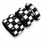 3-Piece Studded Leather Bracelet Set – Multicolor Punk Wristbands