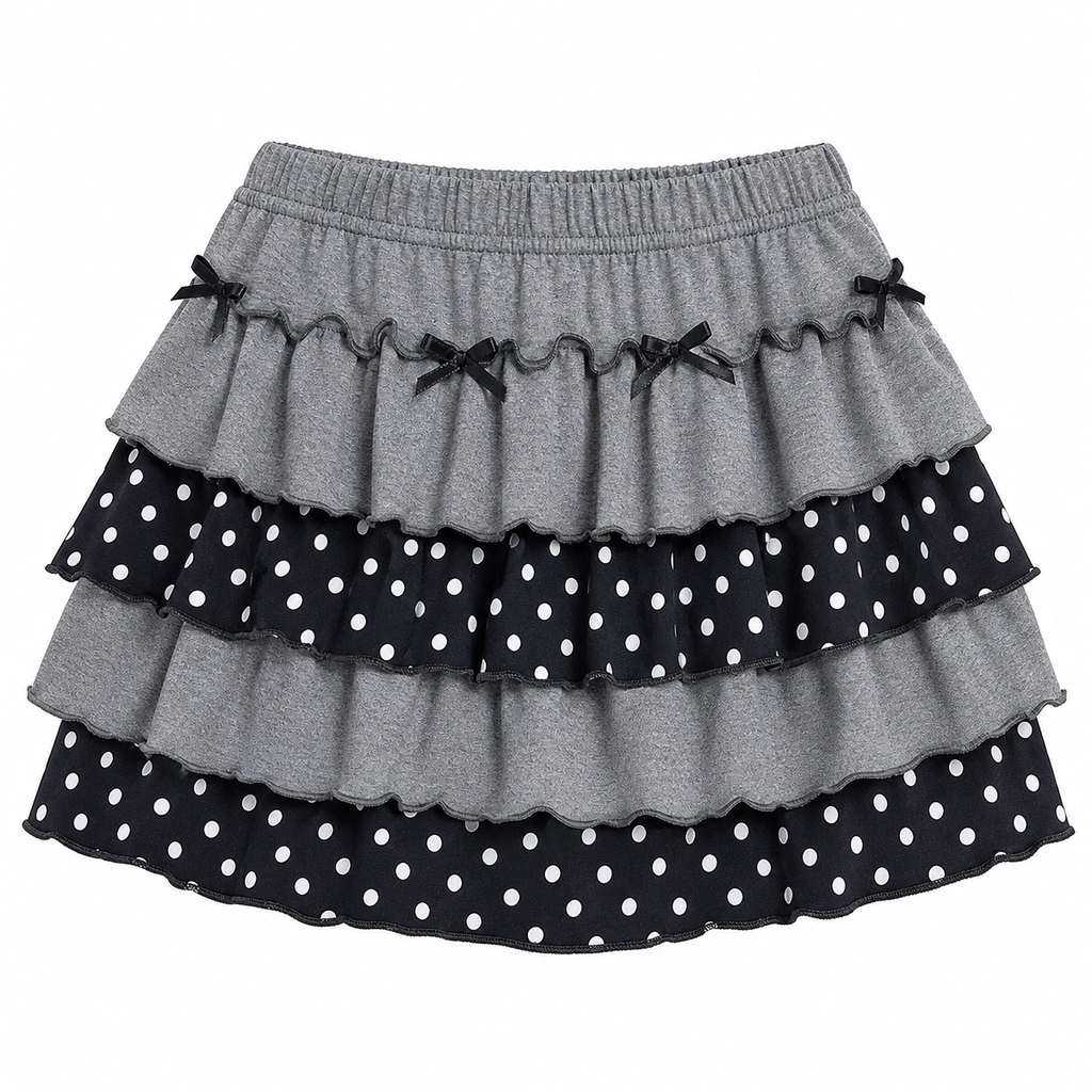 Women's Y2K Polka Dot Ruffle Mini Skirt