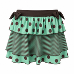 Women’s Polka-Dot and Stripe Ruffle Mini Skirt with Bow Waist