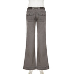 Scene Women’s Black Pinstripe Low-Rise Bootcut Jeans