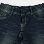 Scene Women’s Black Pinstripe Low-Rise Bootcut Jeans