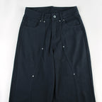Scene Women’s Black Pinstripe Low-Rise Bootcut Jeans