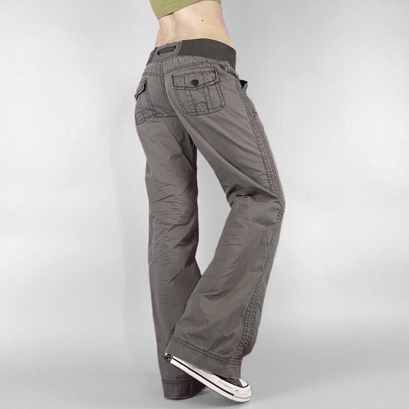 Scene Women’s Black Pinstripe Low-Rise Bootcut Jeans