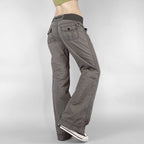 Scene Women’s Black Pinstripe Low-Rise Bootcut Jeans