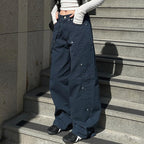 Scene Women’s Black Pinstripe Low-Rise Bootcut Jeans