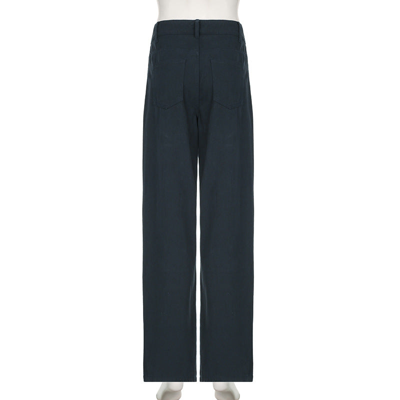 Scene Women’s Black Pinstripe Low-Rise Bootcut Jeans
