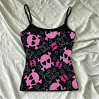 Scene Women's Black Skull Print Cami Top