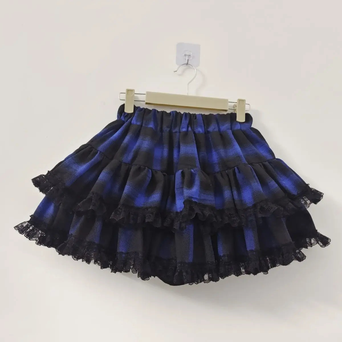 Scene Women's Plaid Lace-Trim Mini Skirt