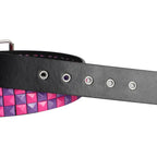 Scene Pink & Purple Studded PU Belt with Silver-Tone Buckle, 110 cm