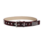 Scene Studded Animal-Print PU Belt with Pin Buckle