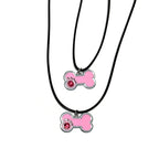 Scene Pink Crystal Bone Pendant Necklace