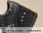 Scene Black Platform Mary Jane Shoes with Buckle and Stud Details