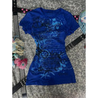 Scene Blue Floral Graphic Short-Sleeve T-Shirt