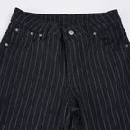 Scene Women’s Black Pinstripe Low-Rise Bootcut Jeans