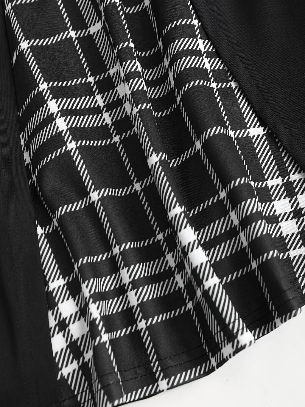 Scene Plus-Size Plaid Crisscross-Strap Mini Dress with Buckle Details