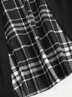 Scene Plus-Size Plaid Crisscross-Strap Mini Dress with Buckle Details