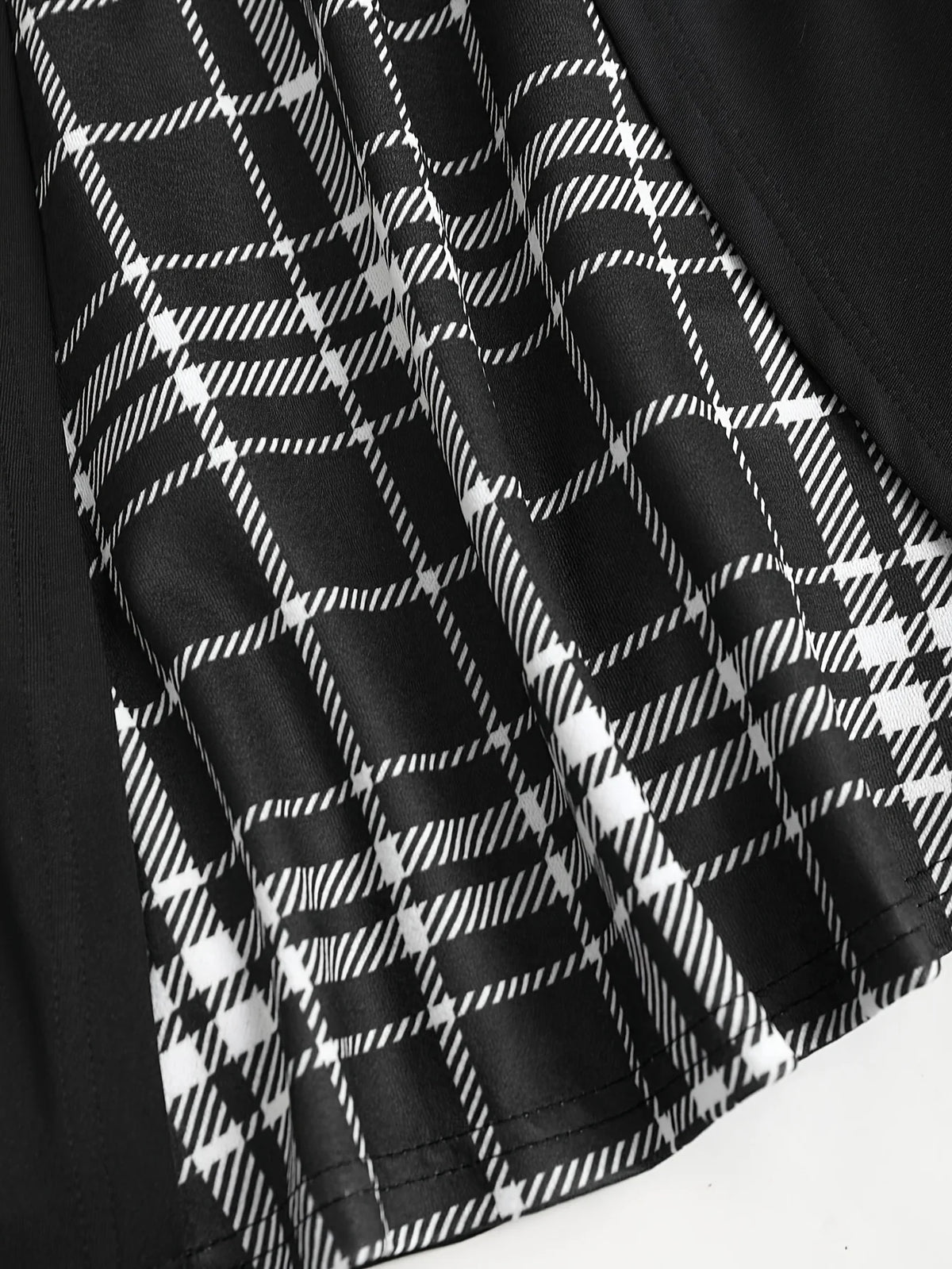 Scene Plus-Size Plaid Crisscross-Strap Mini Dress with Buckle Details