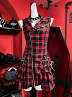 Scene Gothic Sleeveless Mini Dress with Ruffle Hem