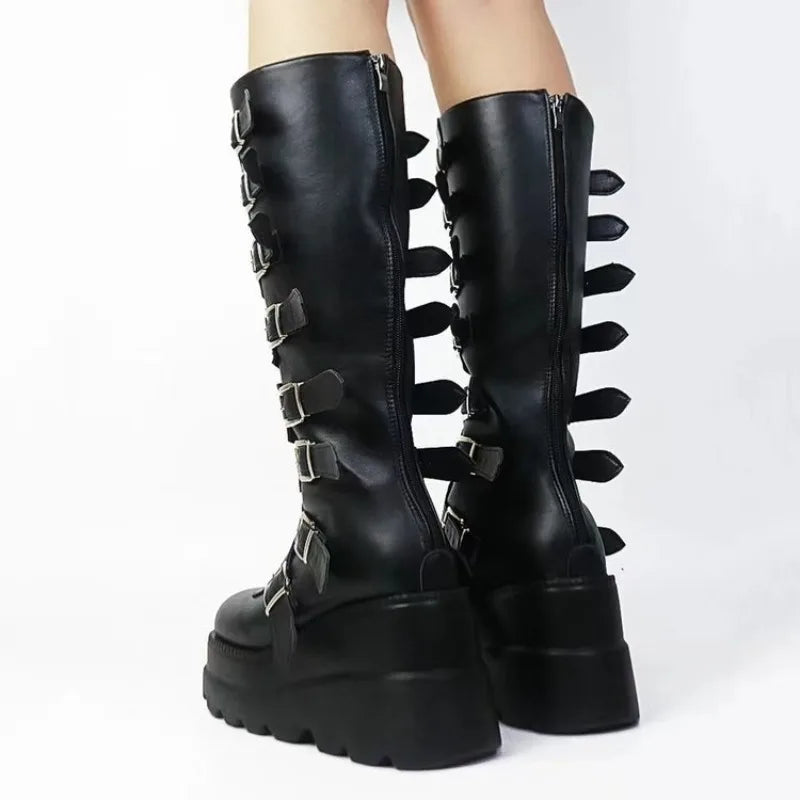 Scene Women's Buckle-Detail Platform Boots