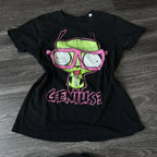 Scene Women's Black Graphic T-Shirt with Character Print