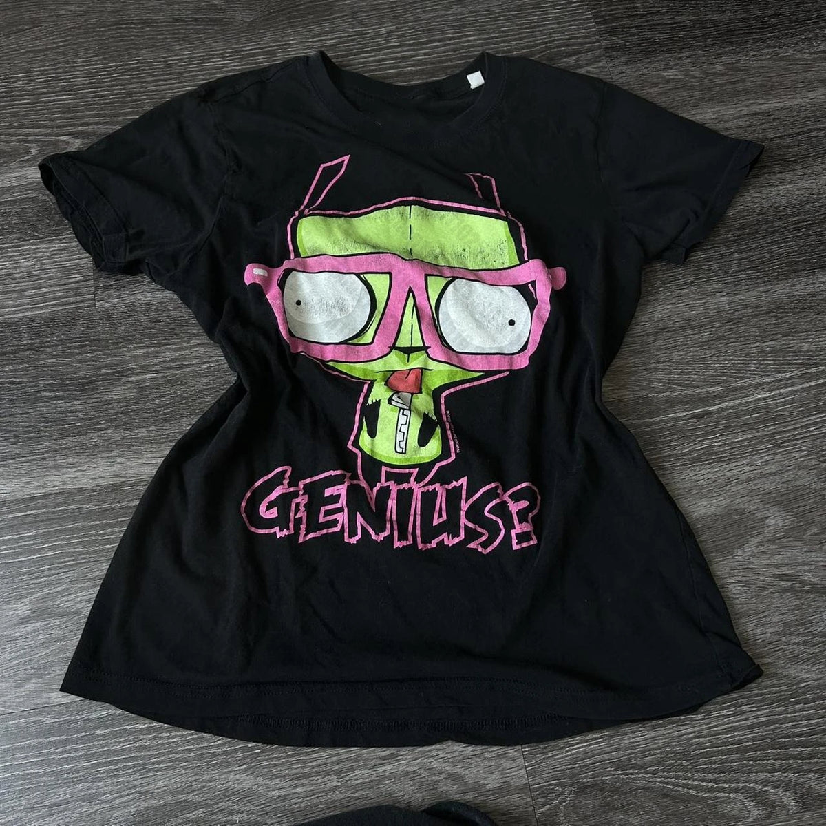 Scene Women's Black Graphic T-Shirt with Character Print