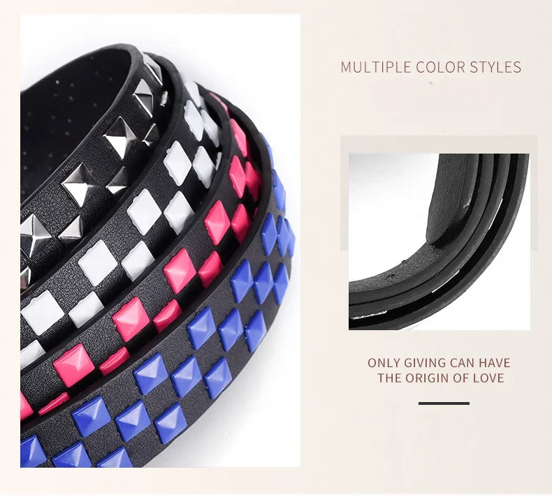Scene Women's 3.8 cm Studded PU Belt with Metal Buckle