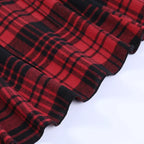 Women's Scene Red and Black Plaid Lace-Up Mini Dress