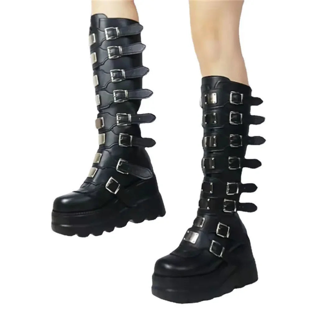 Scene Women's Buckle-Detail Platform Boots