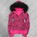 Scene Leopard Print Hooded Zip Sweatshirt