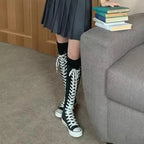Scene Women's Knee-High Canvas Lace-Up Boots