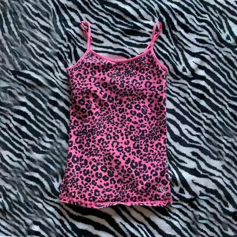 Scene Pink Leopard Print Camisole Top