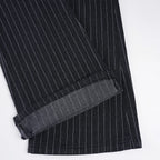 Scene Women’s Black Pinstripe Low-Rise Bootcut Jeans