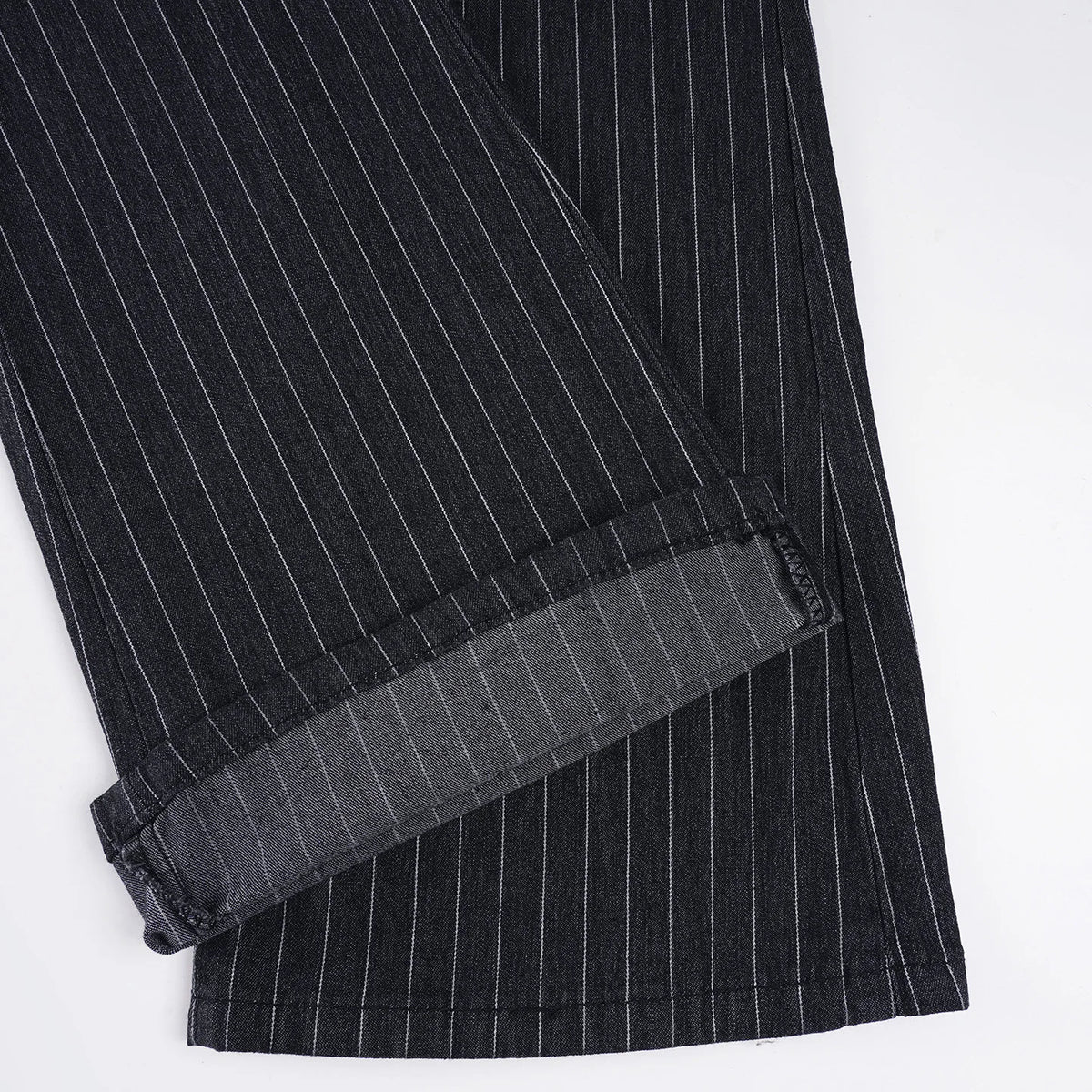 Scene Women’s Black Pinstripe Low-Rise Bootcut Jeans