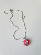 Scene Red Heart Skull Pendant Necklace
