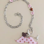 Scene Polka Dot Moustache Pendant Necklace